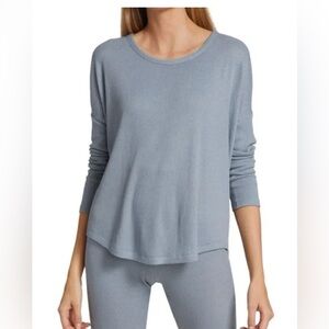 RAG & BONE The Knit Rib Long Sleeve Top In Grey Blue Women’s Size XS